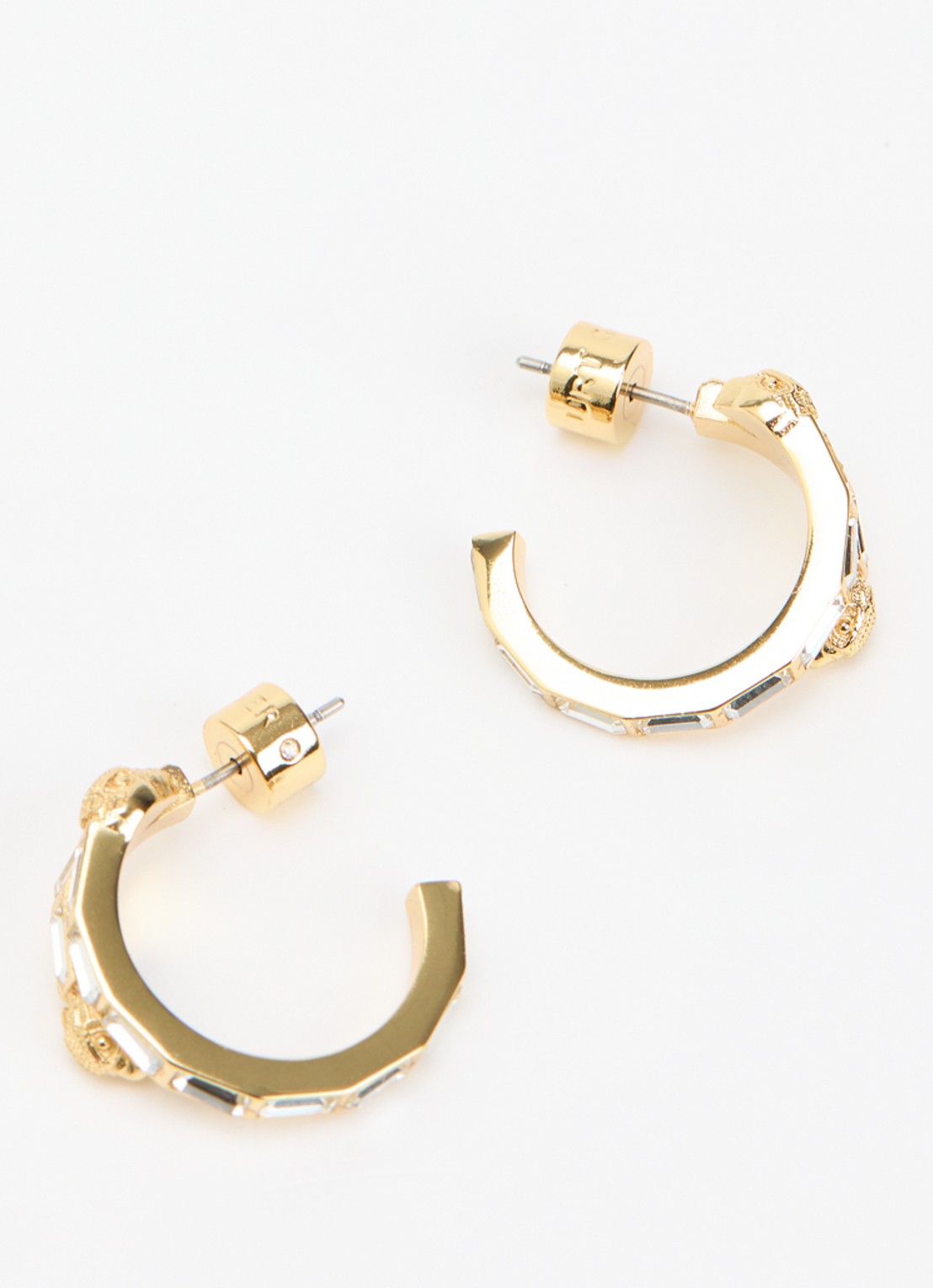 Kurt Geiger Eagle Baguette oorringen met kristal - detail wit
