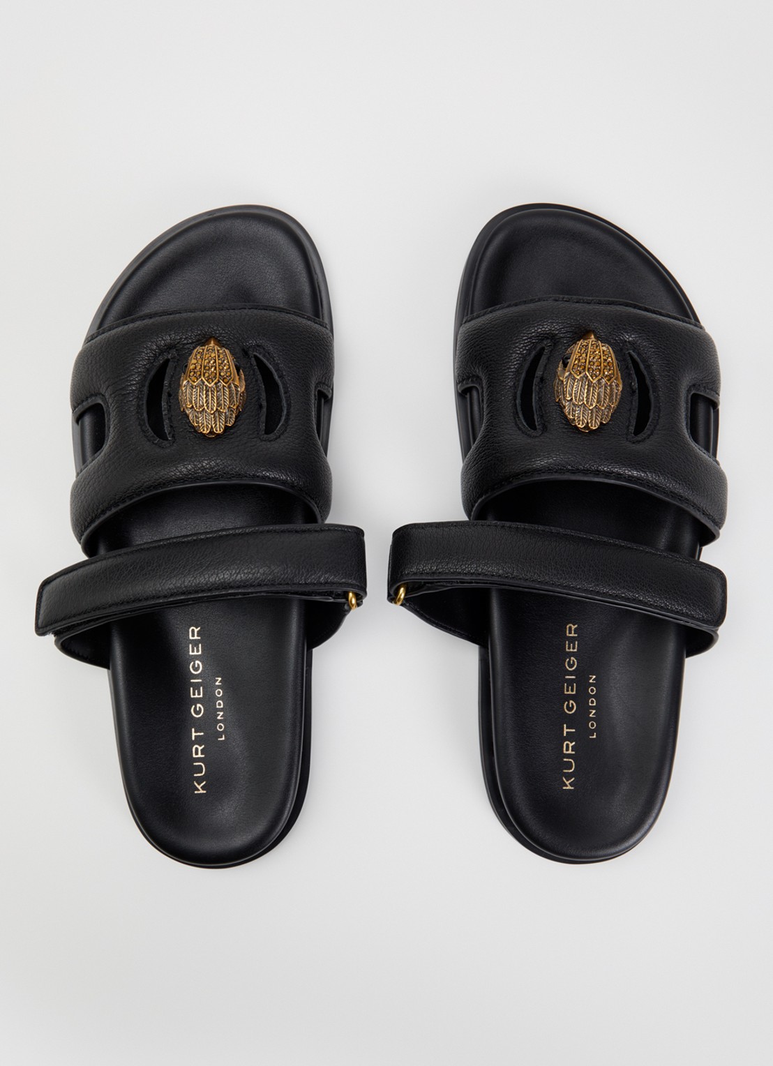 Kurt Geiger Eagle Cut Out slipper van leer - detail 4 zwart