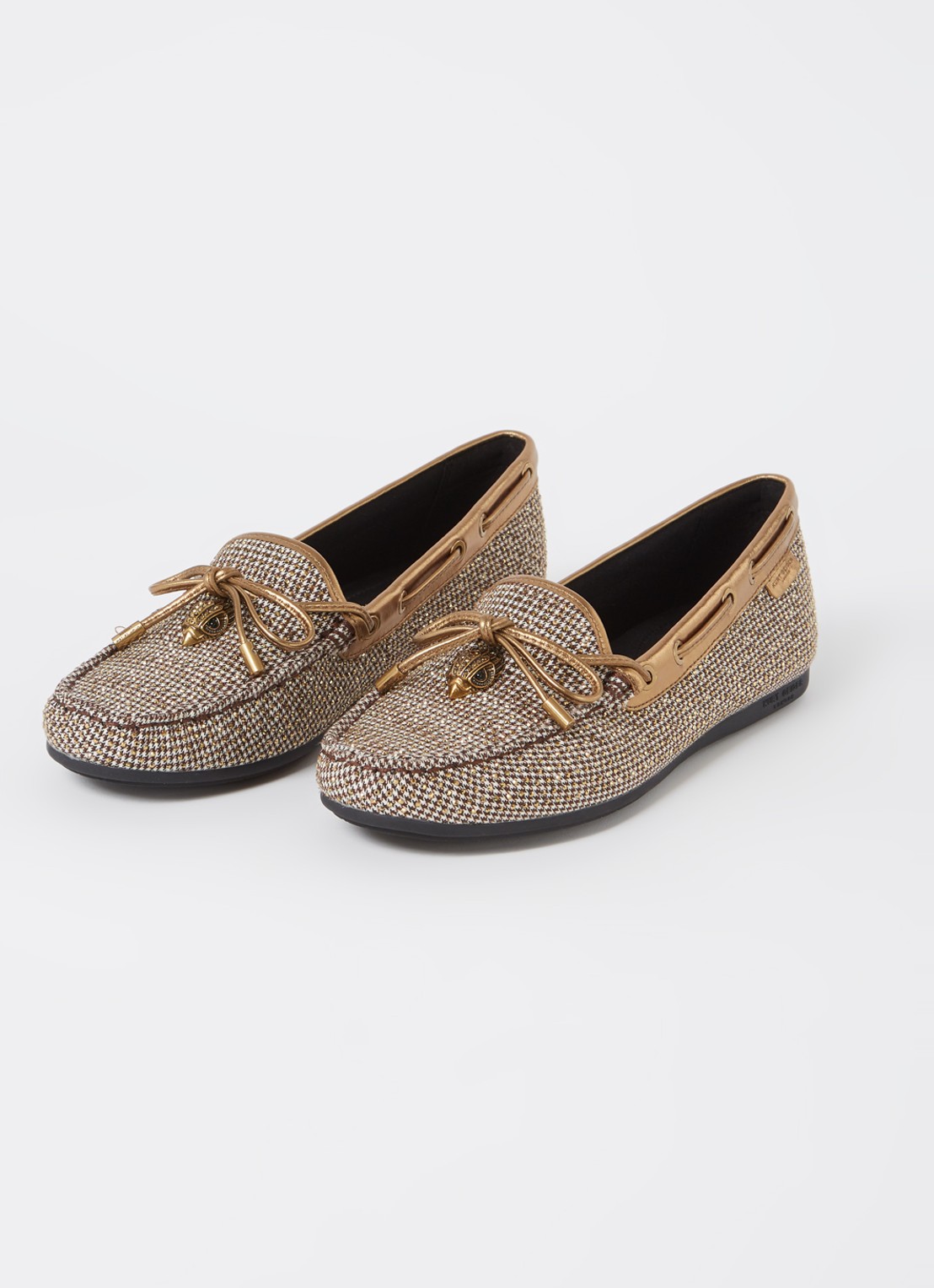 Kurt Geiger Eagle mocassin met leren details en strass - detail beige
