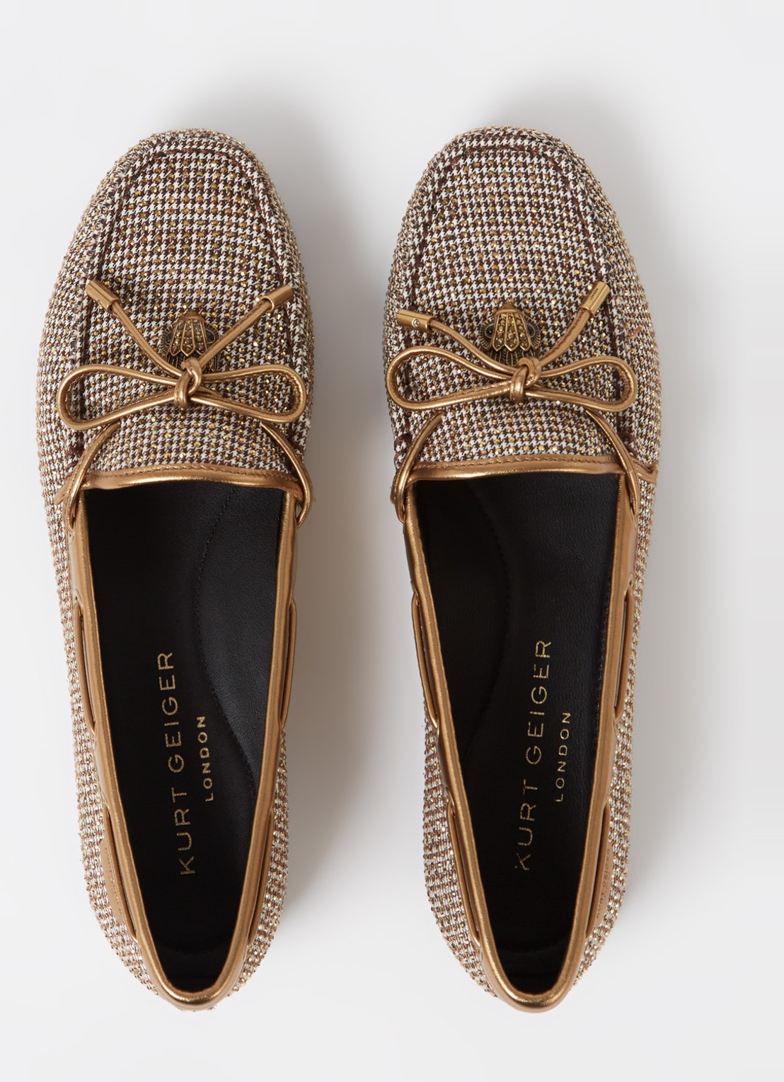 Kurt Geiger Eagle mocassin met leren details en strass - detail 3 beige