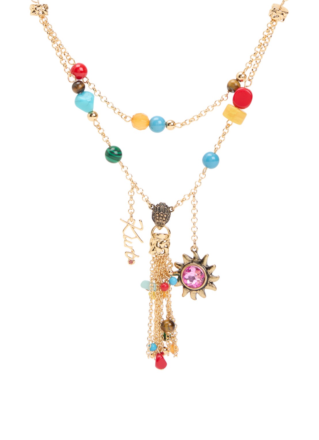 Kurt Geiger Eagle Tassel ketting met hanger - voorkant 4 goud