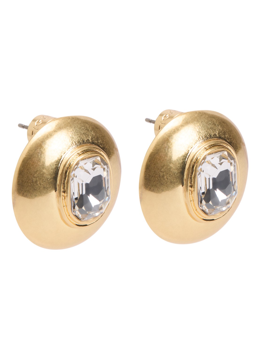 Kurt Geiger Emerald Dome oorstekers met kristal - voorkant goud
