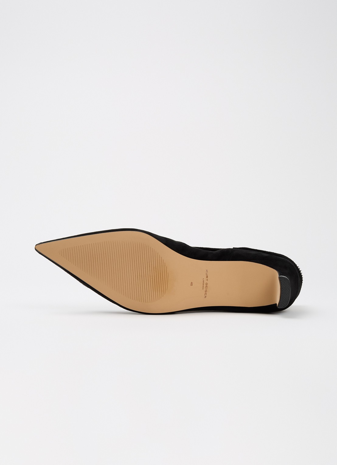 Kurt Geiger Fold Over enkellaarsje van suède met strass - detail 3 zwart