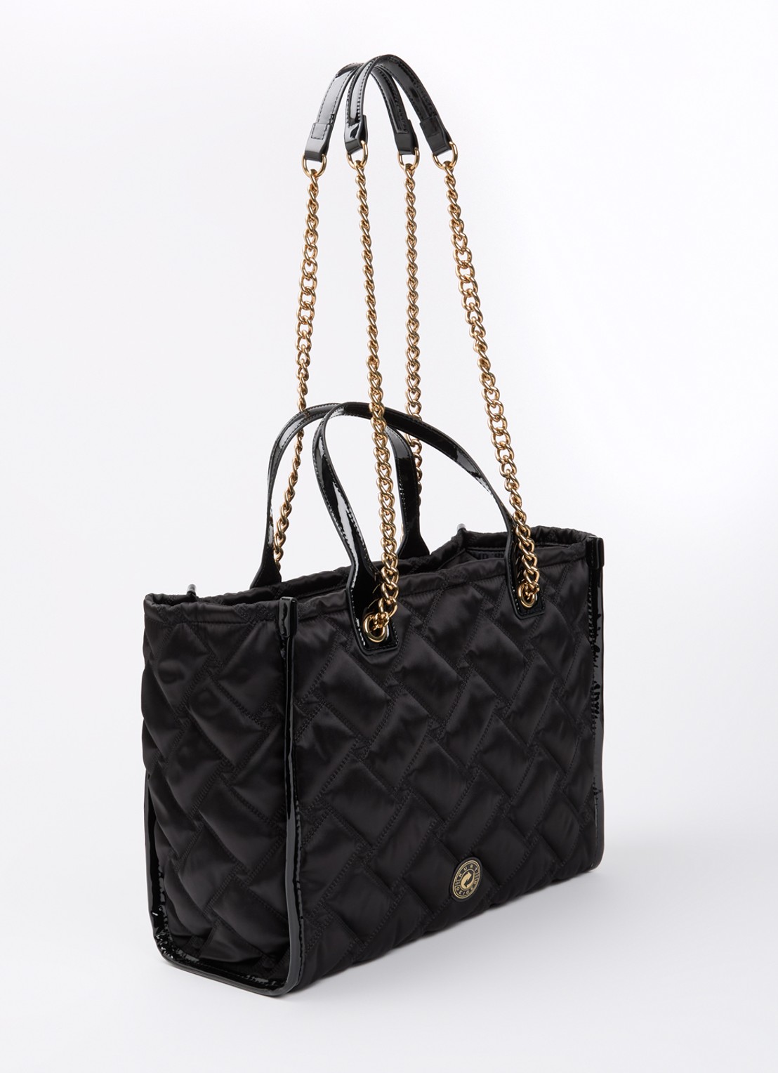 Kurt Geiger Hoxton shopper met quilt patroon en logo - achterkant 2 zwart