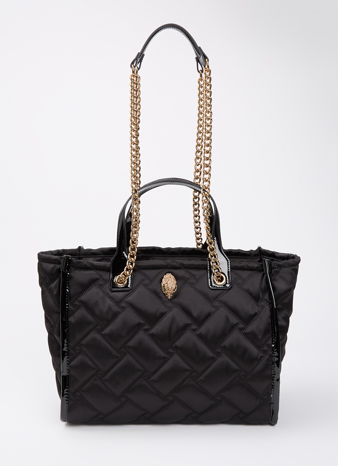 Kurt Geiger Hoxton shopper met quilt patroon en logo - voorkant zwart