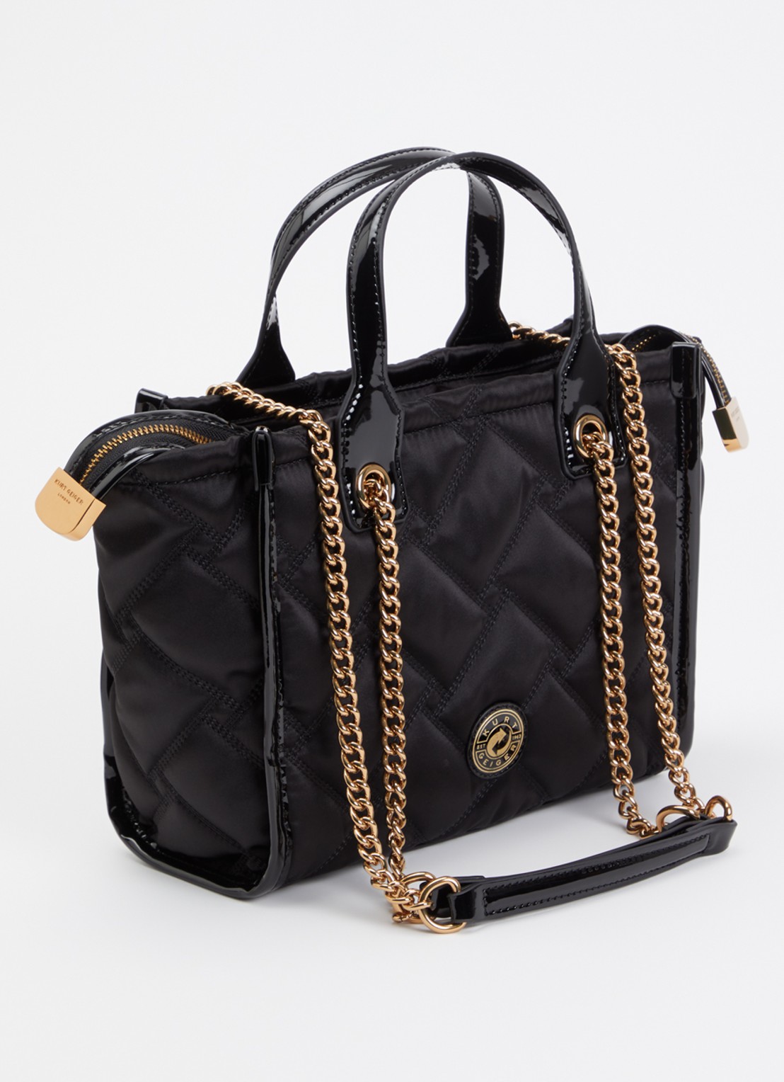 Kurt Geiger Hoxton Small handtas met quilt patroon - achterkant 5 zwart