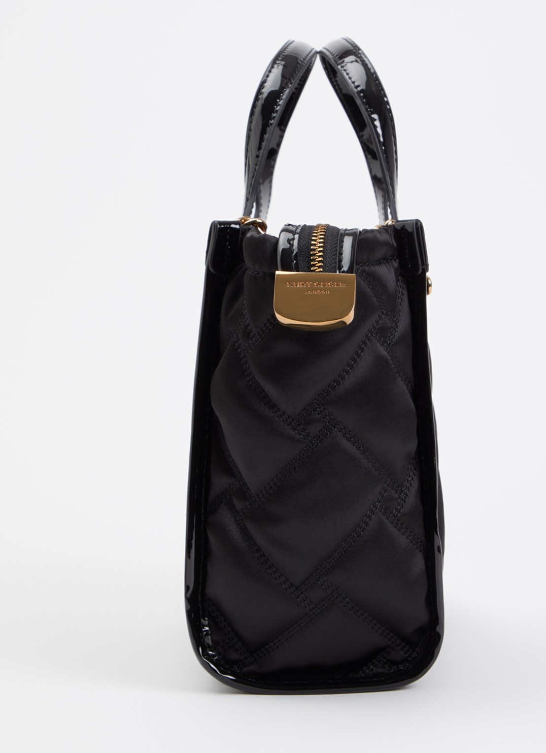Kurt Geiger Hoxton Small handtas met quilt patroon - detail 3 zwart