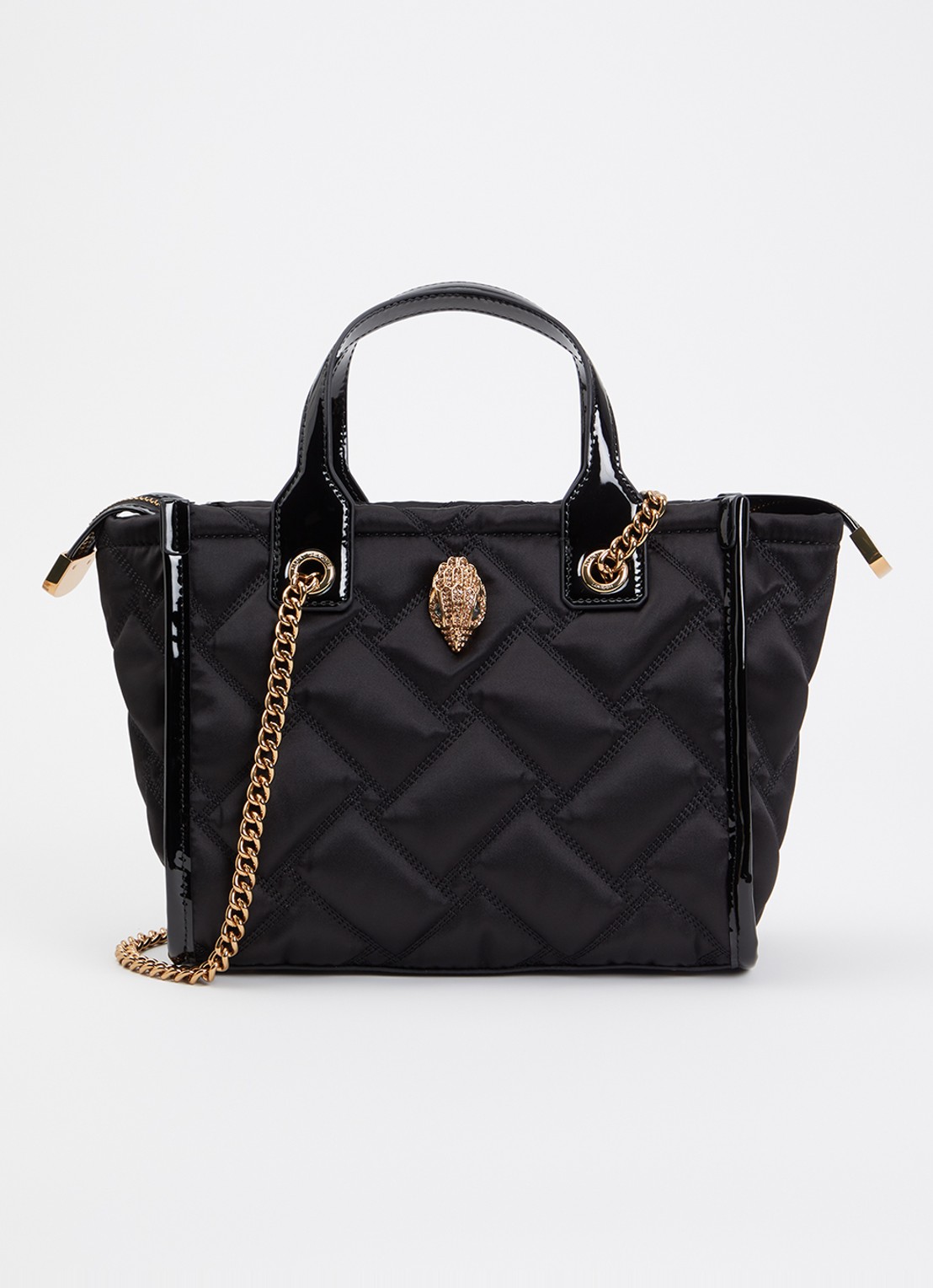 Kurt Geiger Hoxton Small handtas met quilt patroon - voorkant zwart