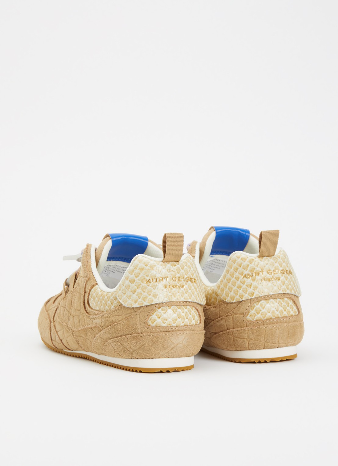 Kurt Geiger K Slim Runner sneaker van suède - achterkant beige
