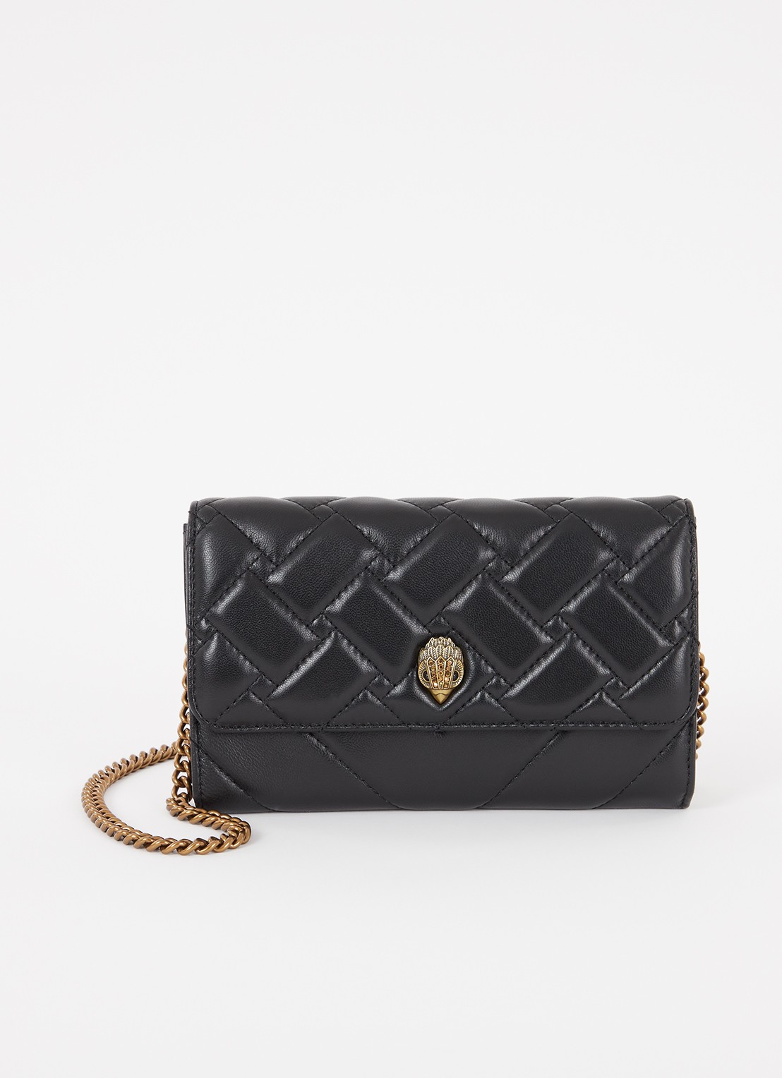 Kurt Geiger Kensington crossbodytas van leer met afneembare schouderriem - voorkant 2 zwart
