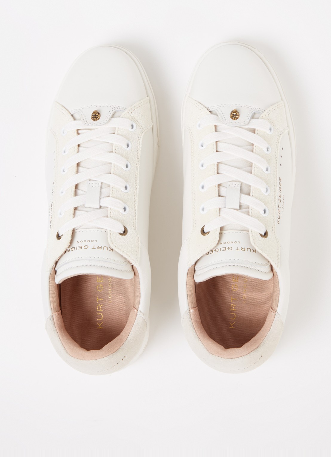 Kurt Geiger Kensington Cupsole sneaker van leer - detail 2 gebroken wit