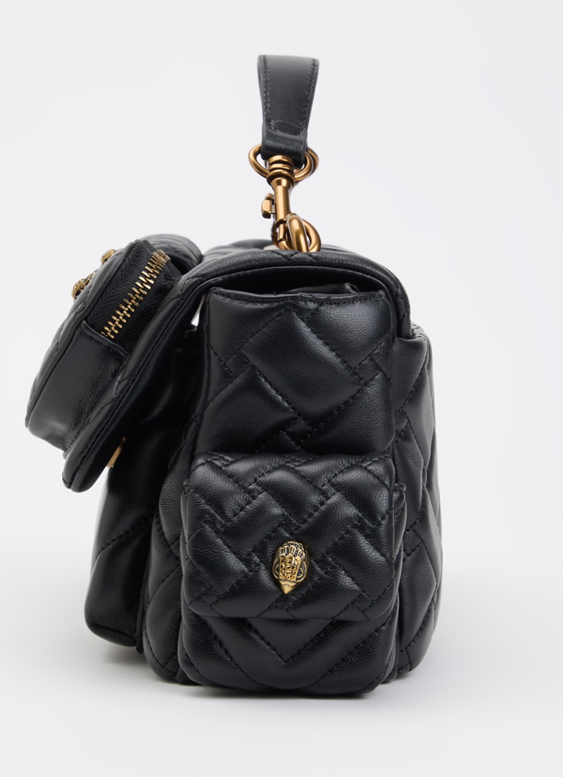 Kurt Geiger Kensington handtas van leer met afneembare schouderriem  - detail 3 zwart