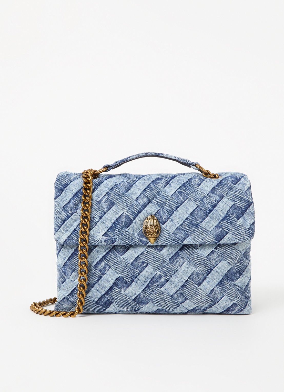 Kurt Geiger Kensington Large schoudertas van denim - voorkant denim