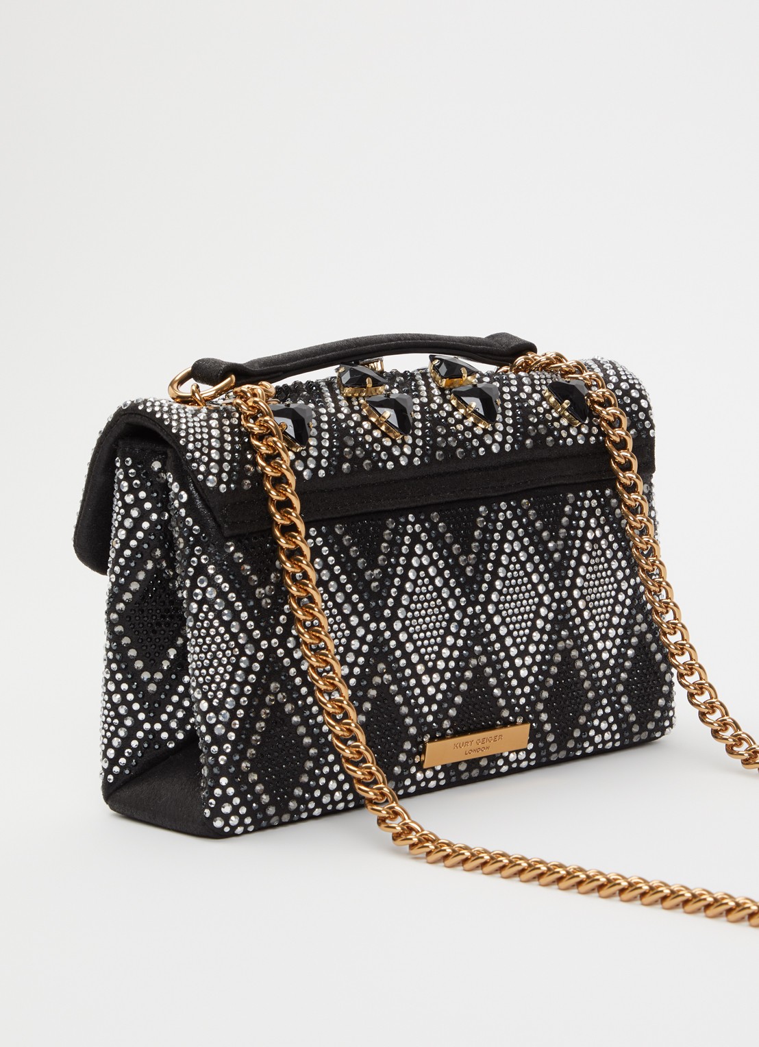 Kurt Geiger Kensington Medium schoudertas met verstelbare schouderriem - achterkant 7 zwart