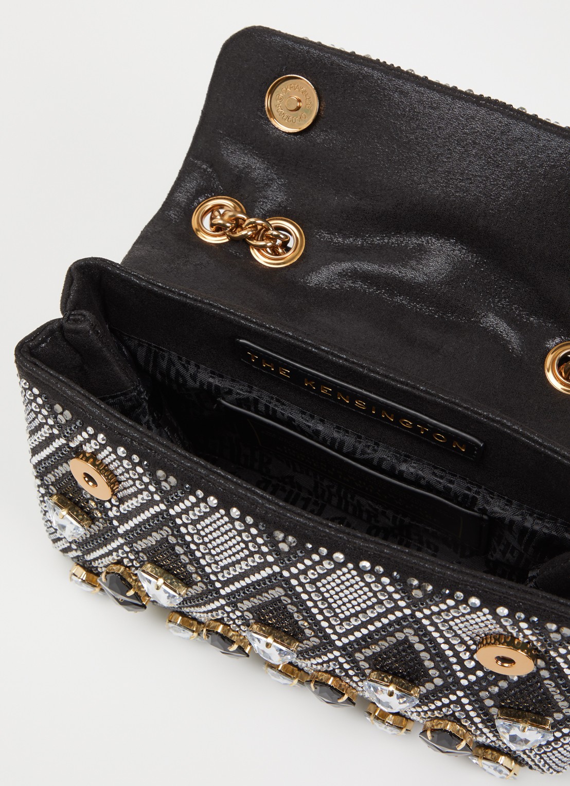 Kurt Geiger Kensington Medium schoudertas met verstelbare schouderriem - detail zwart