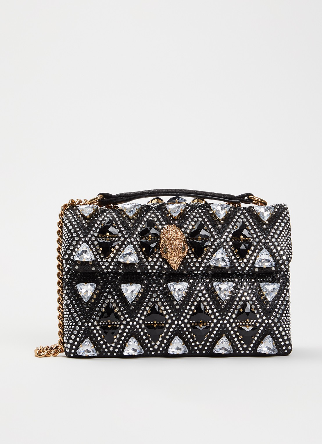 Kurt Geiger Kensington Medium schoudertas met verstelbare schouderriem - voorkant 4 zwart