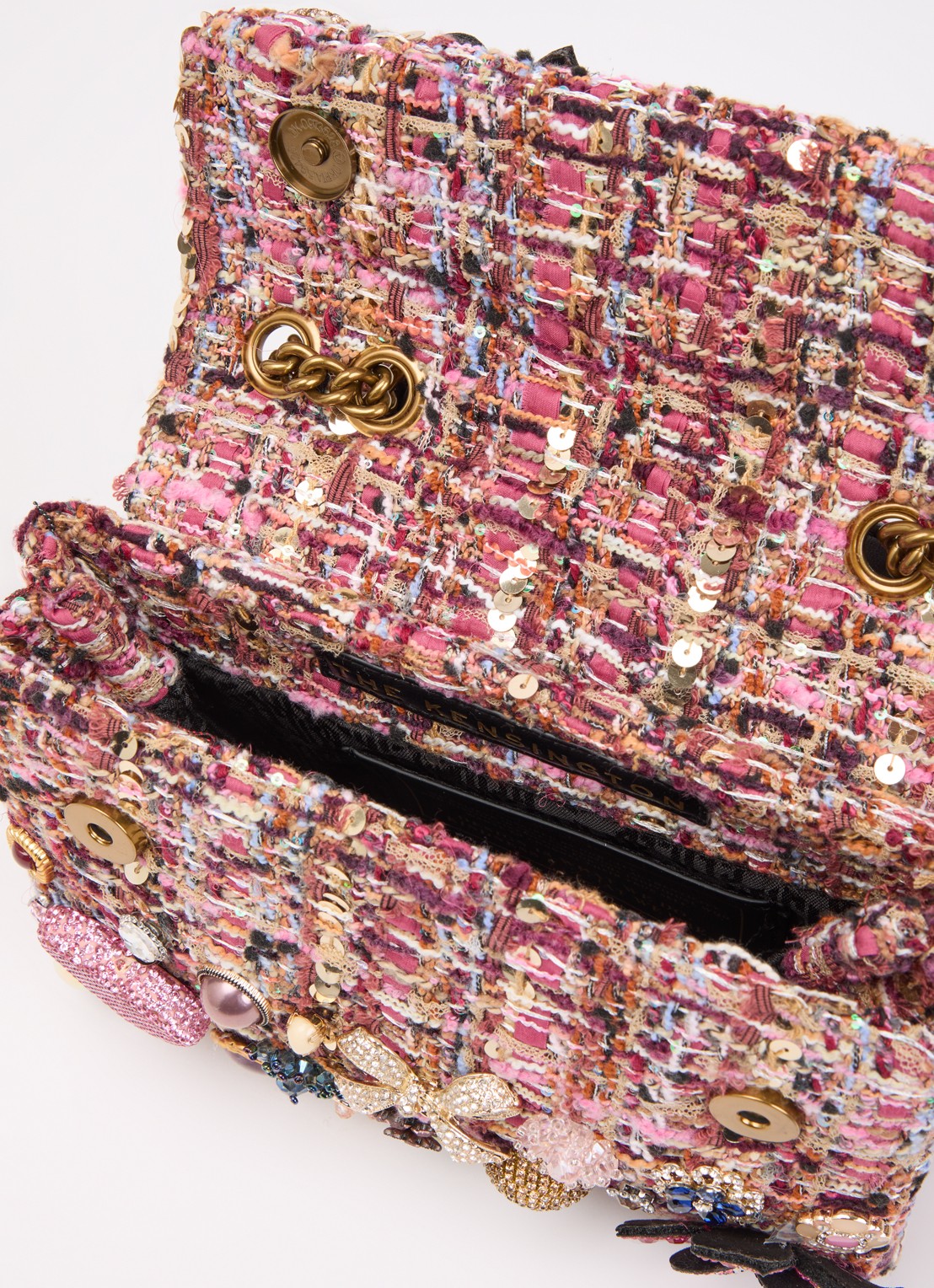 Kurt Geiger Kensington Medium schoudertas met verstelbare schouderriem - detail 2 roze