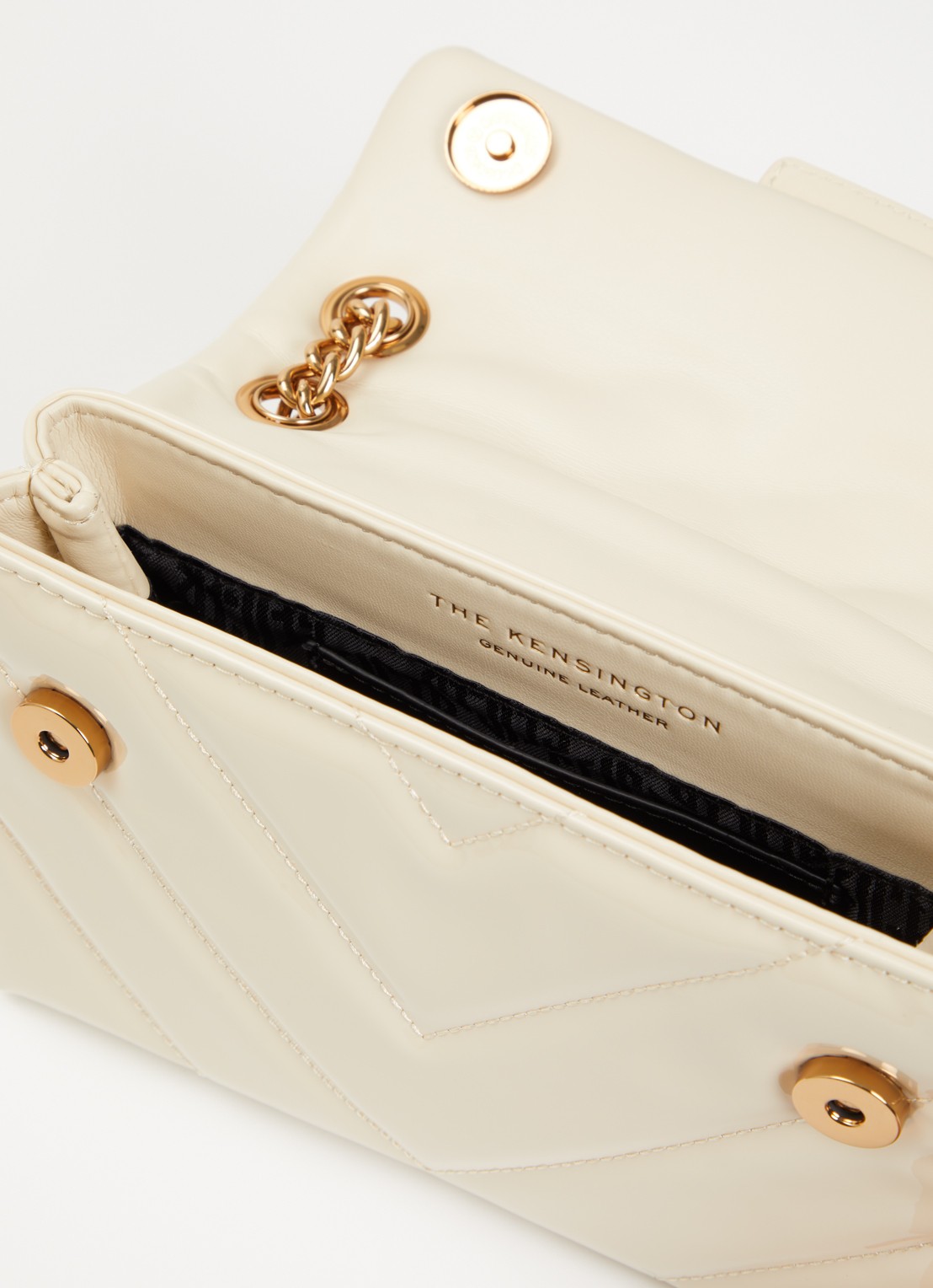 Kurt Geiger Kensington Mini crossbodytas van lakleer - detail 2 gebroken wit