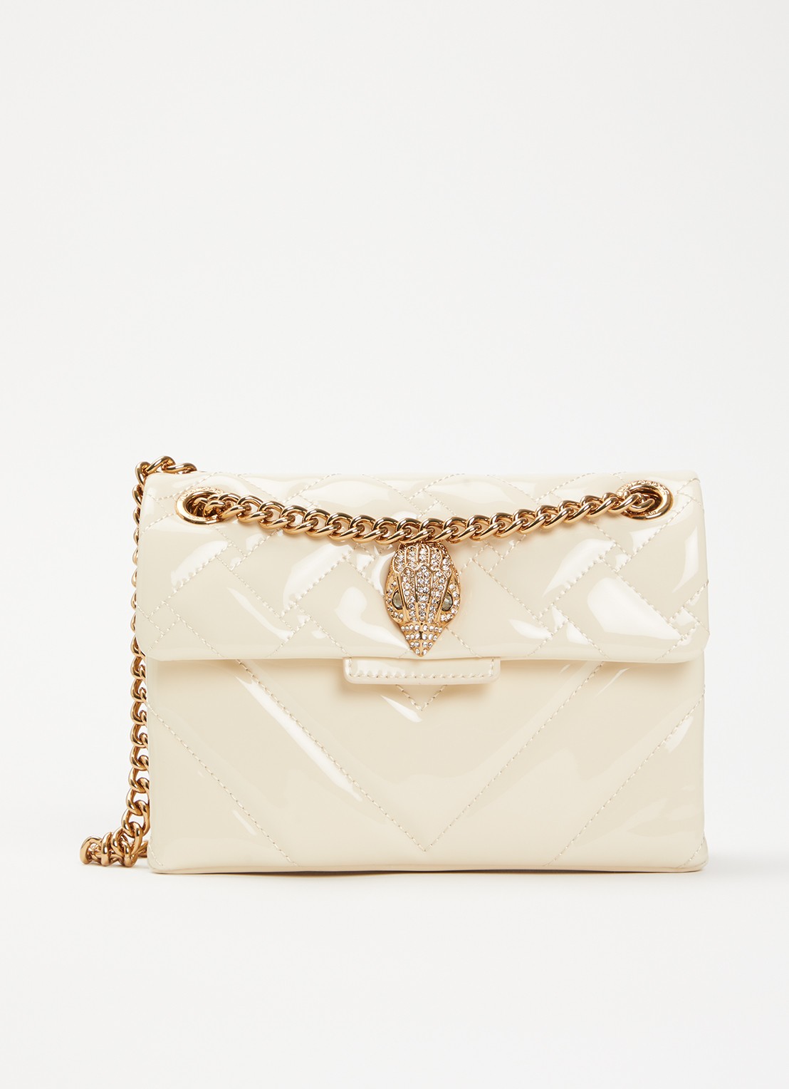 Kurt Geiger Kensington Mini crossbodytas van lakleer - voorkant 5 gebroken wit