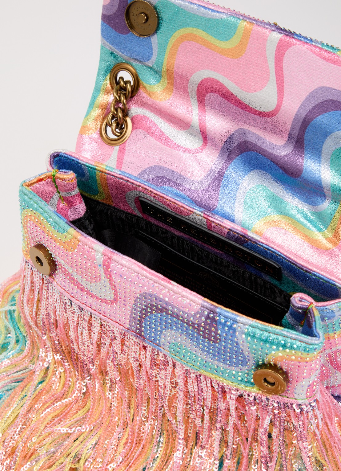 Kurt Geiger Kensington mini schoudertas met franjes  - detail 2 multicolor