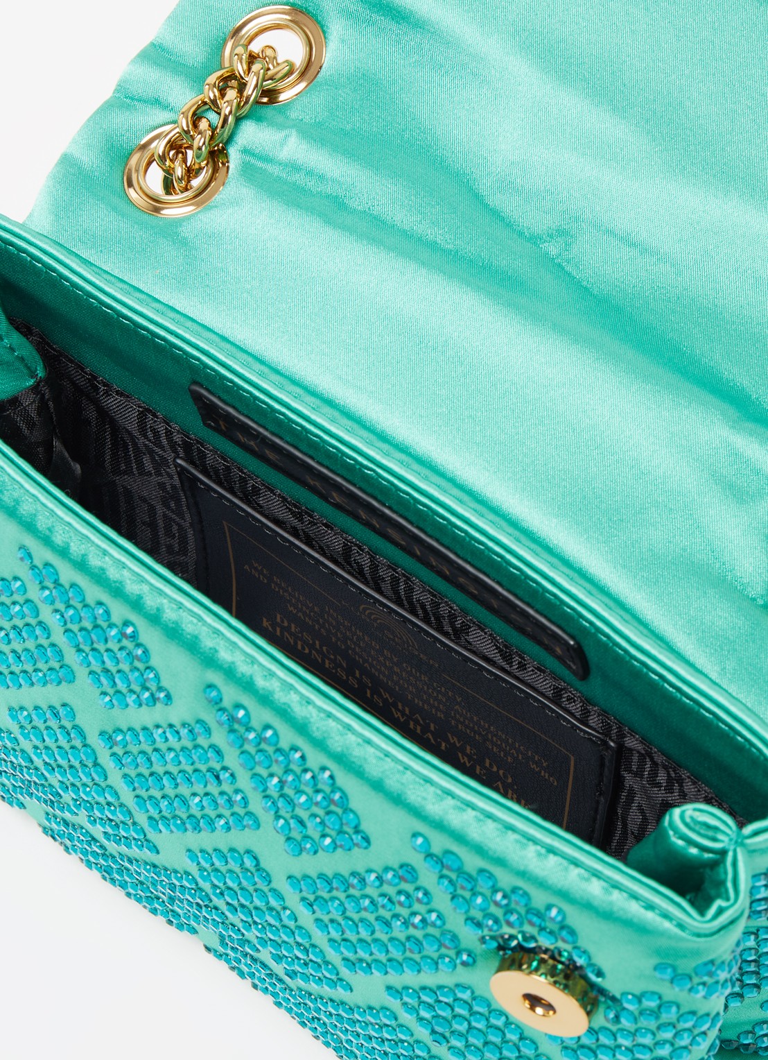 Kurt Geiger Kensington Mini schoudertas met strass - detail 4 groen