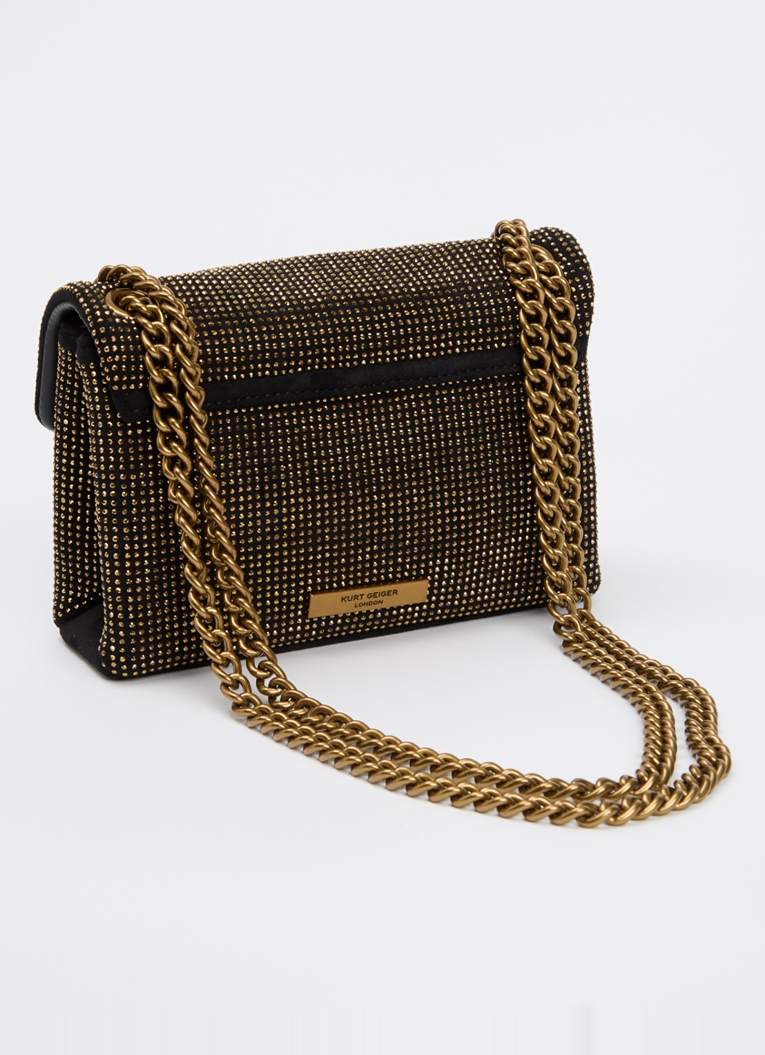 Kurt Geiger Kensington Mini schoudertas met strass - achterkant brons