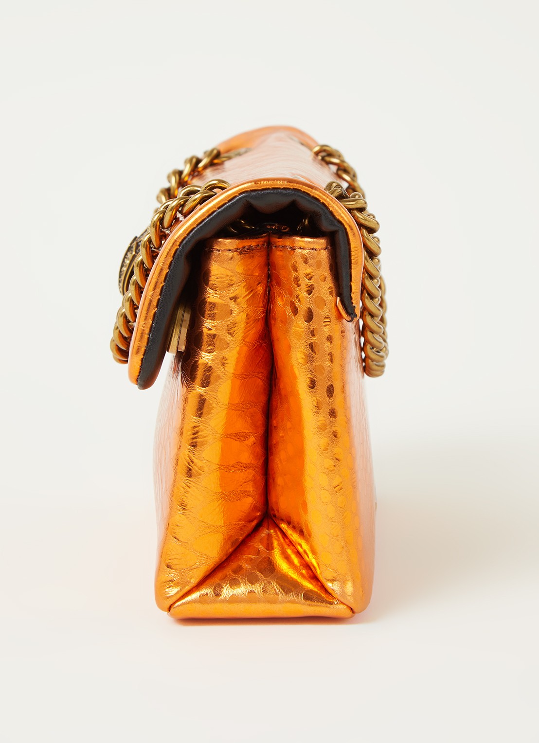 Kurt Geiger Kensington Mini X schoudertas van leer met metallic finish - detail 4 orange