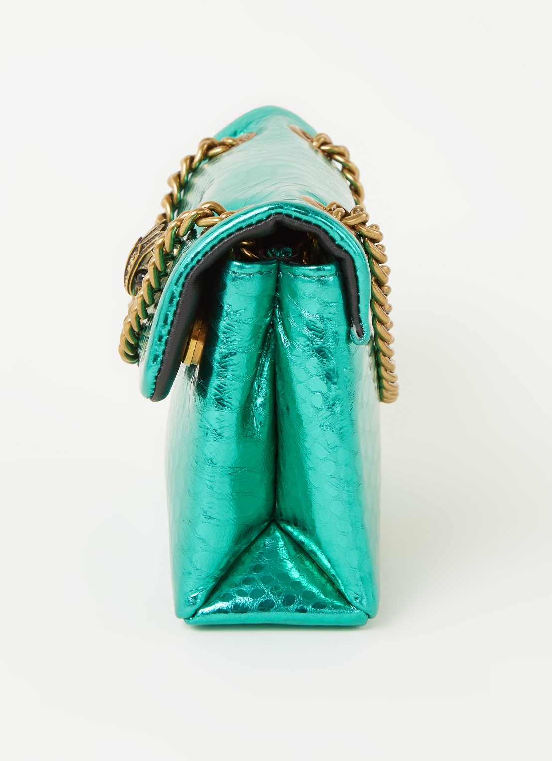 Kurt Geiger Kensington Mini X schoudertas van leer met metallic finish - detail 5 groen