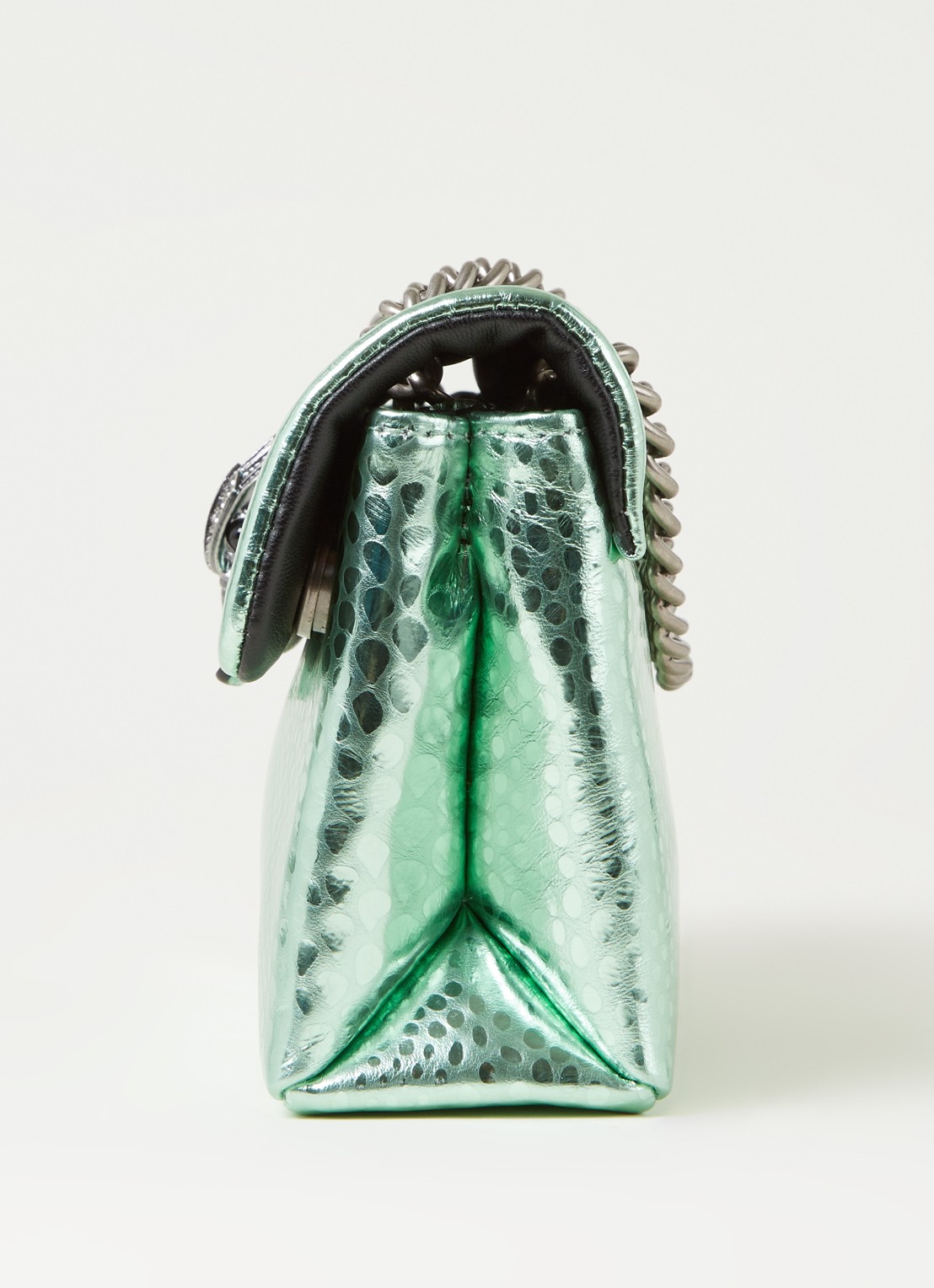 Kurt Geiger Kensington Mini X schoudertas van leer met metallic finish - detail 4 lichtgroen