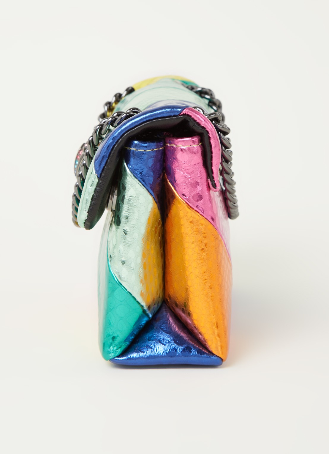 Kurt Geiger Kensington Mini X schoudertas van leer met metallic finish - detail 3 multicolor