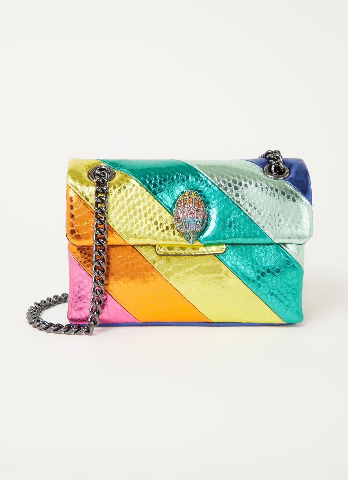 Kurt Geiger Kensington Mini X schoudertas van leer met metallic finish - voorkant 4 multicolor