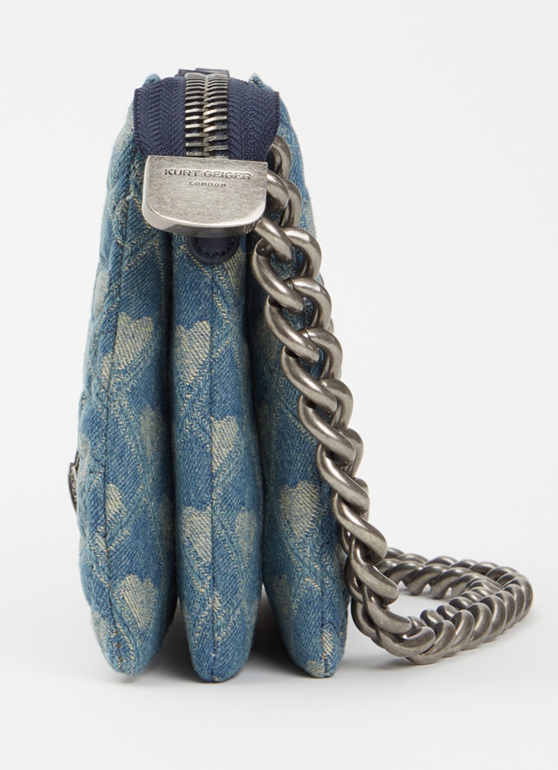 Kurt Geiger Kensington Puff handtas van denim met afneembare schouderriem - detail 4 donkerblauw