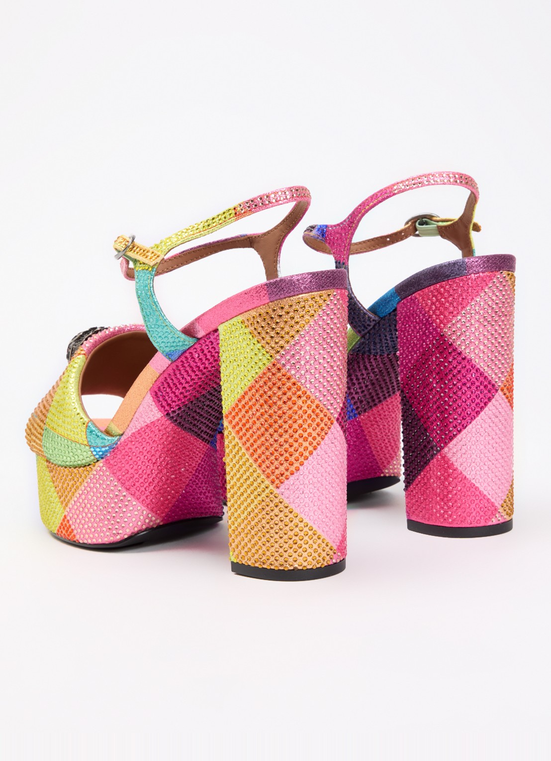 Kurt Geiger Kensington sandalette met strass  - achterkant 5 roze