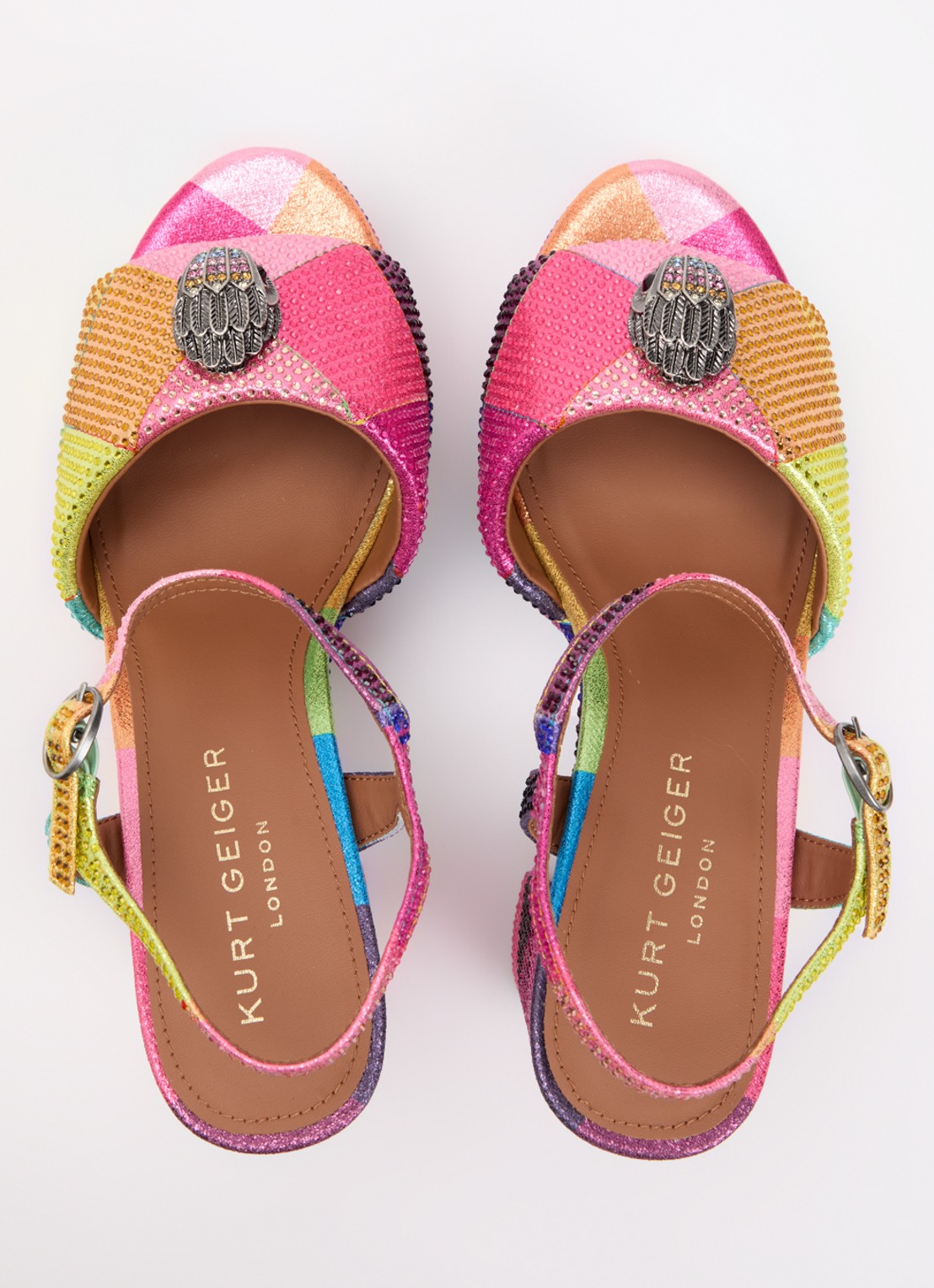 Kurt Geiger Kensington sandalette met strass  - detail 2 roze