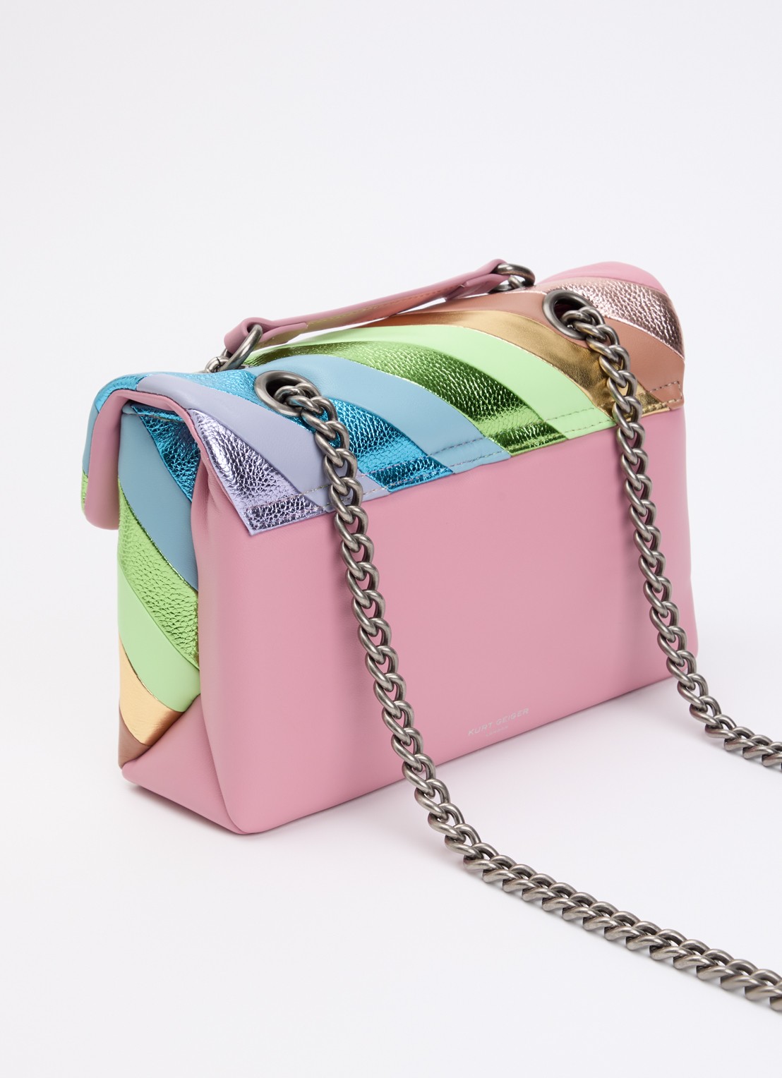 Kurt Geiger Kensington schoudertas L van leer met verstelbare schouderriem - achterkant multicolor