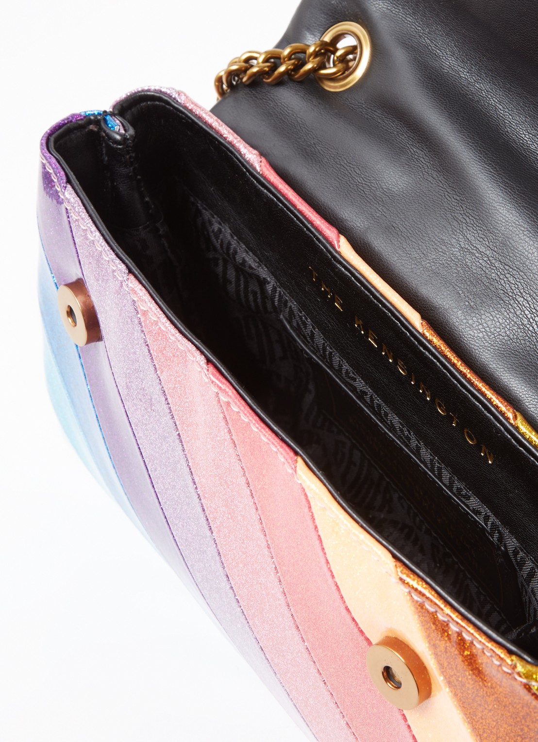 Kurt Geiger Kensington schoudertas met glitter - detail 3 fuchsia