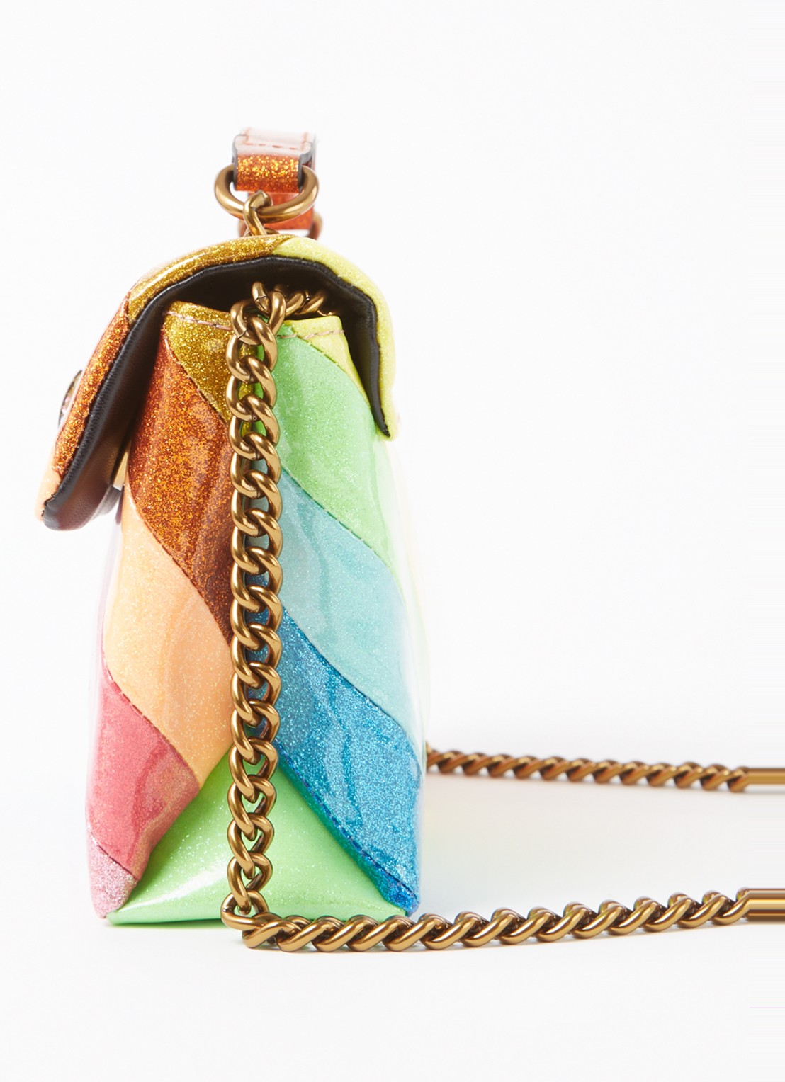 Kurt Geiger Kensington schoudertas met glitter - detail 4 fuchsia