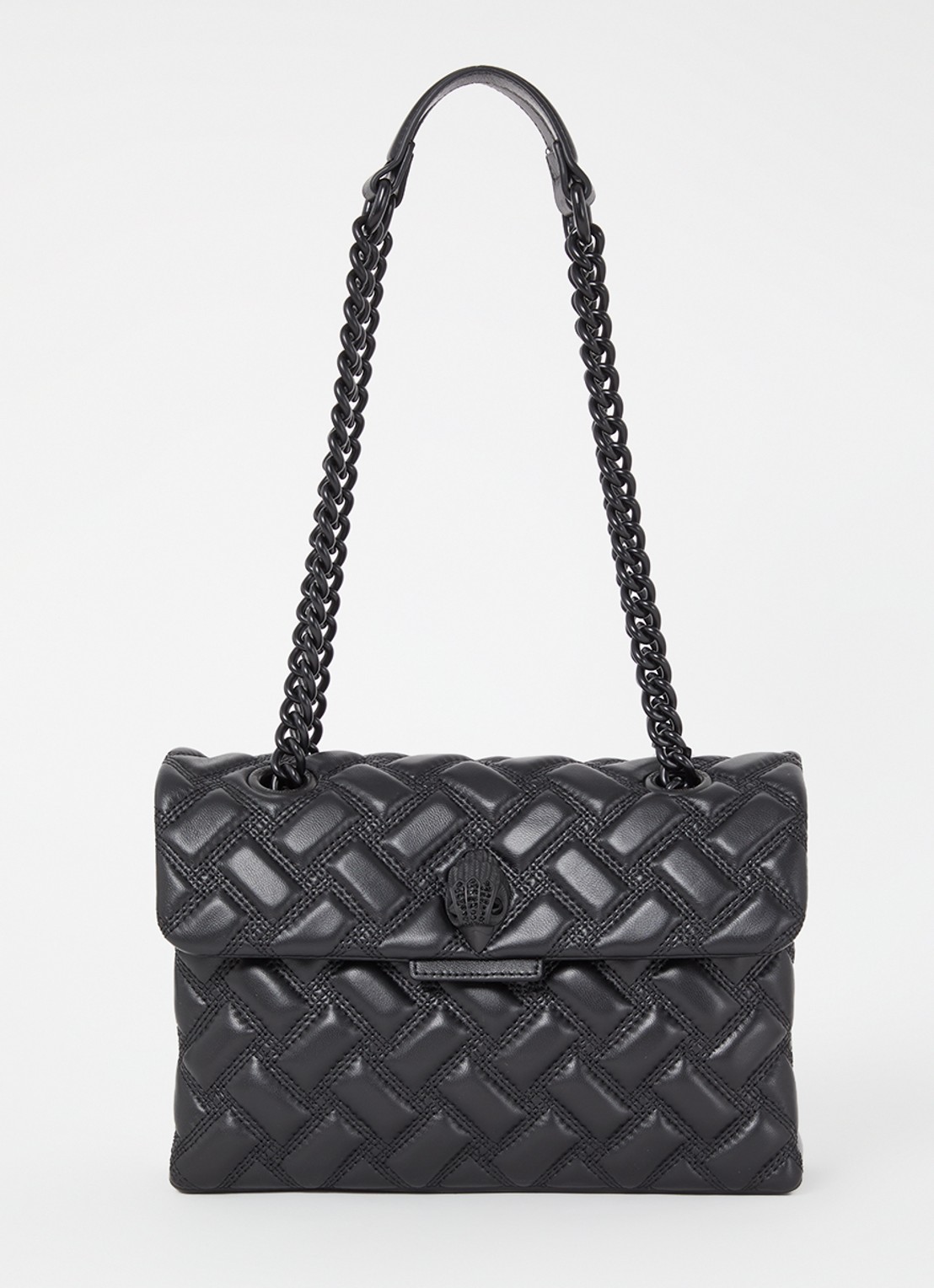 Kurt Geiger Kensington schoudertas van lamsleer - voorkant 4 zwart
