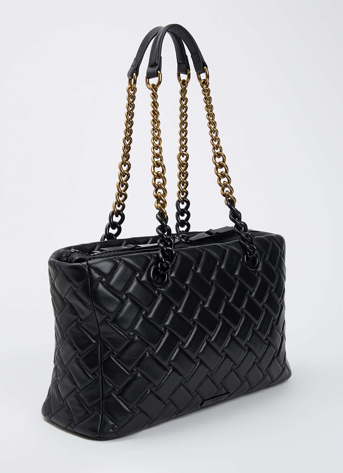 Kurt Geiger Kensington schoudertas van leer met quiltpatroon - achterkant 4 zwart