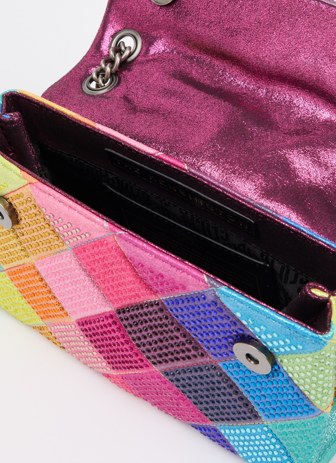 Kurt Geiger Kensington schoudertas van leer met strass - detail 2 multicolor