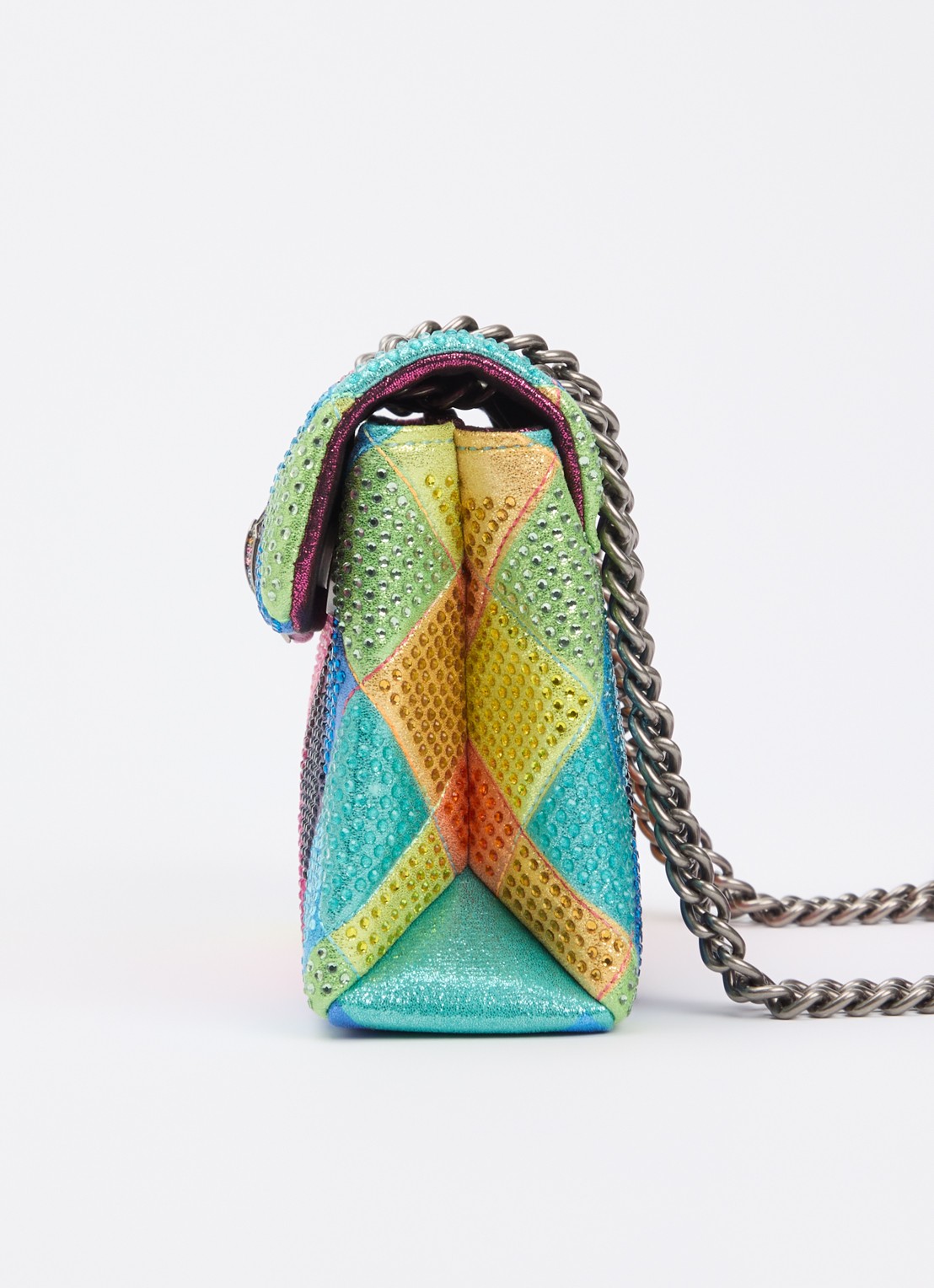Kurt Geiger Kensington schoudertas van leer met strass - detail 3 multicolor