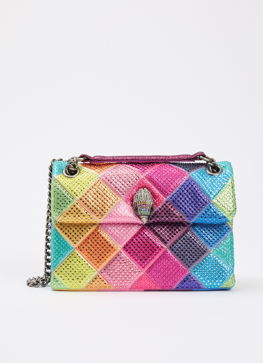 Kurt Geiger Kensington schoudertas van leer met strass - voorkant 5 multicolor