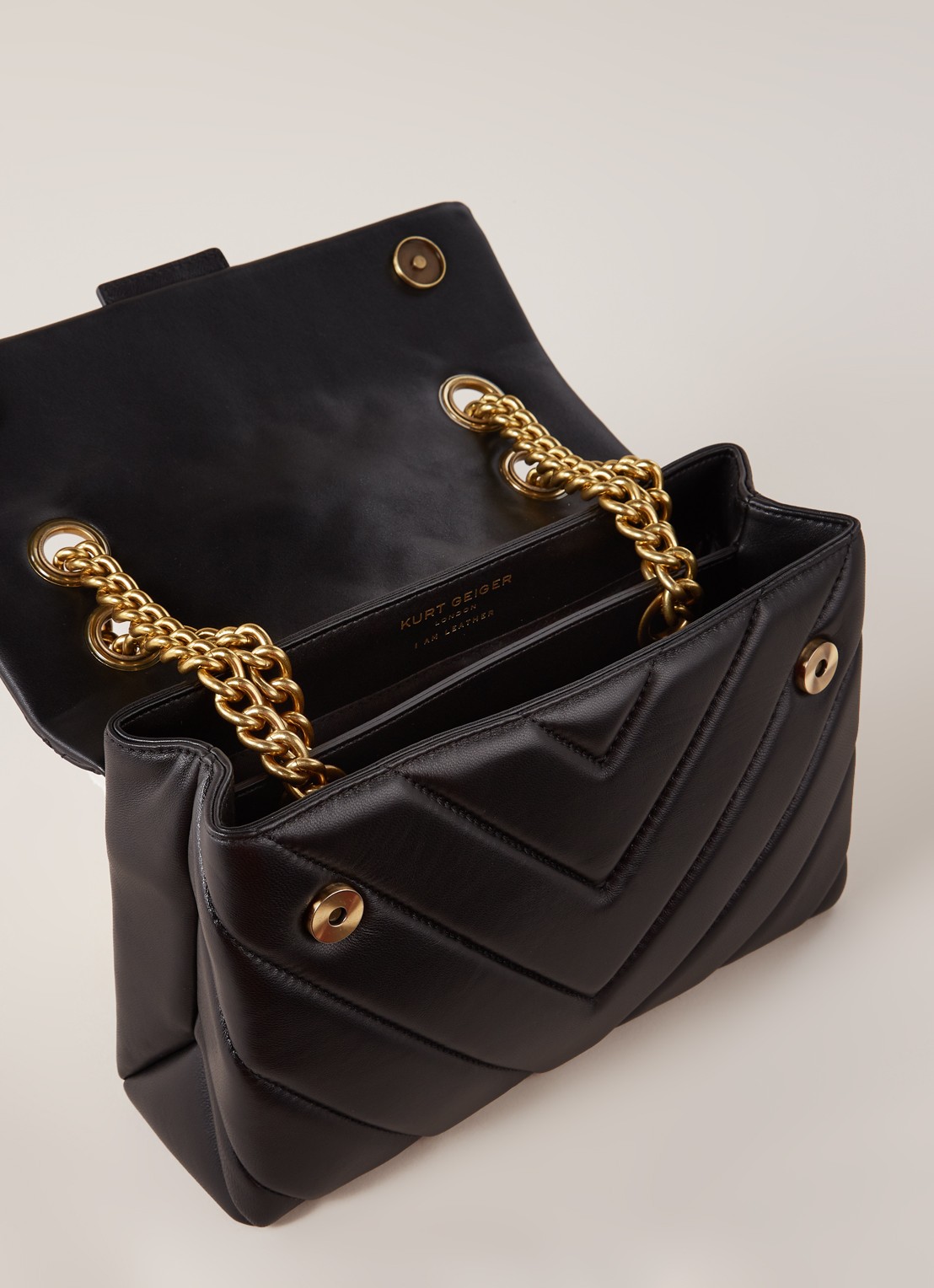 Kurt Geiger Kensington schoudertas van leer - detail 2 zwart