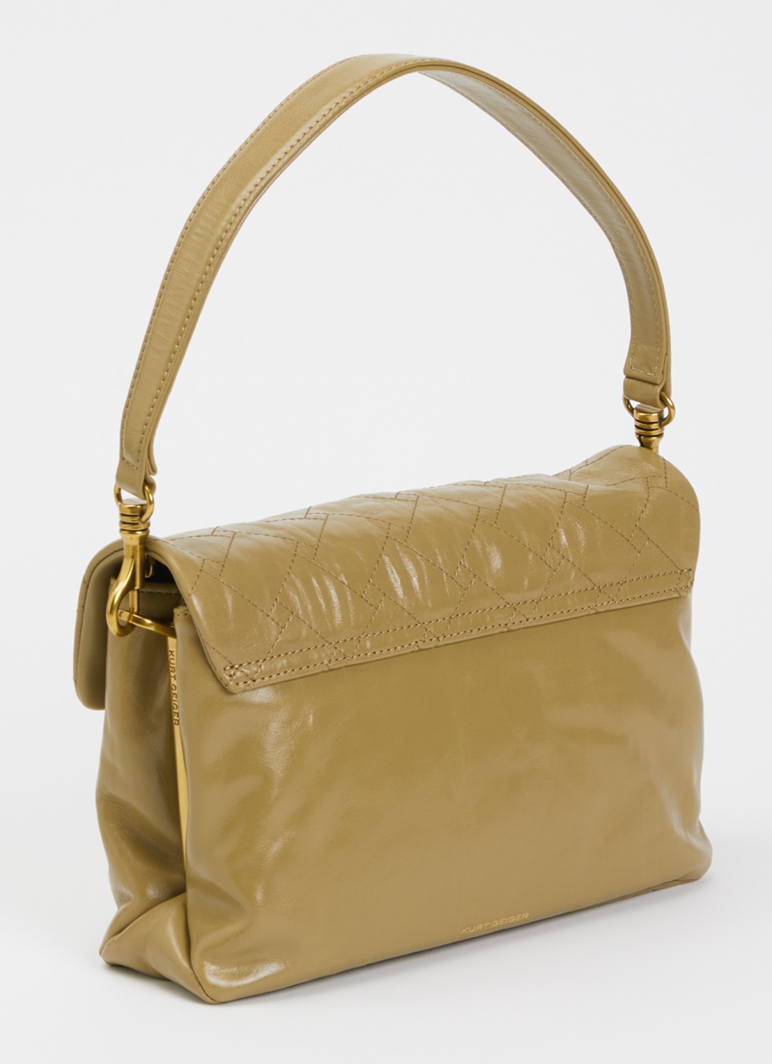 Kurt Geiger Kensington schoudertas van leer - achterkant 4 mosgroen