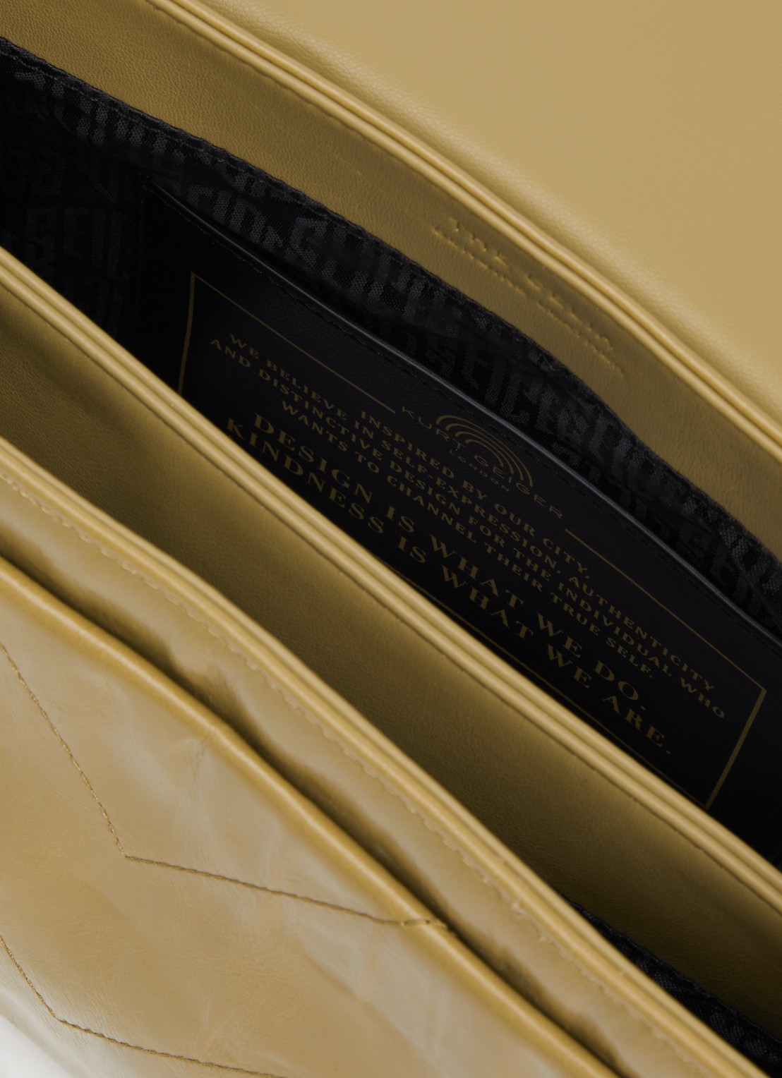 Kurt Geiger Kensington schoudertas van leer - detail mosgroen