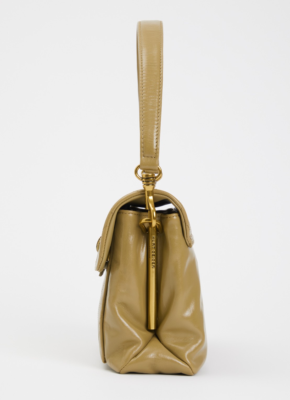 Kurt Geiger Kensington schoudertas van leer - detail 2 mosgroen