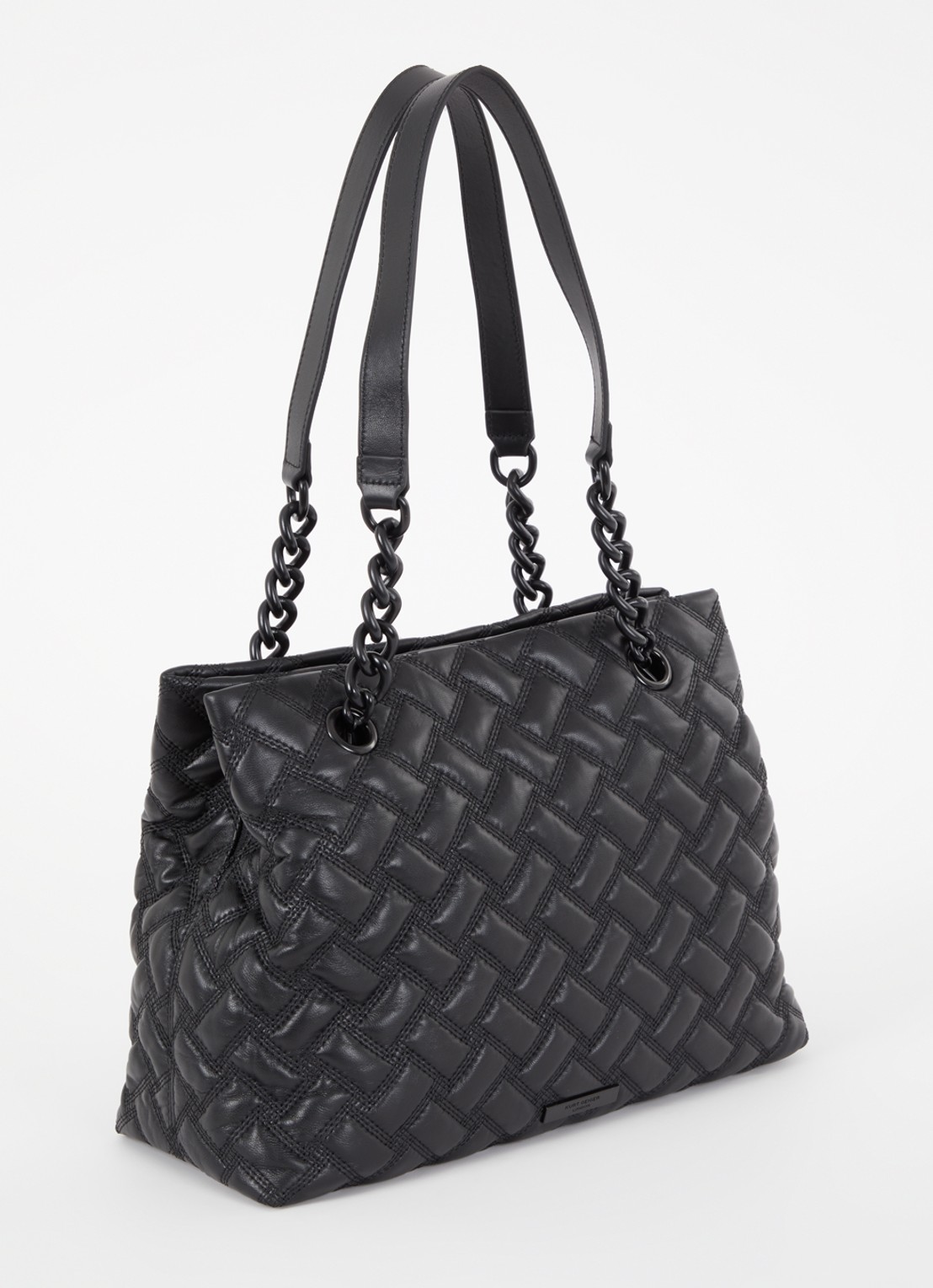 Kurt Geiger Kensington schoudertas van quilted lamsleer - achterkant 3 zwart