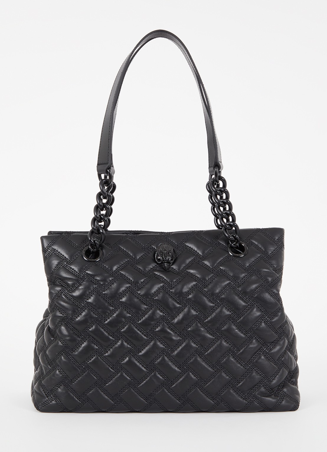 Kurt Geiger Kensington schoudertas van quilted lamsleer - voorkant zwart