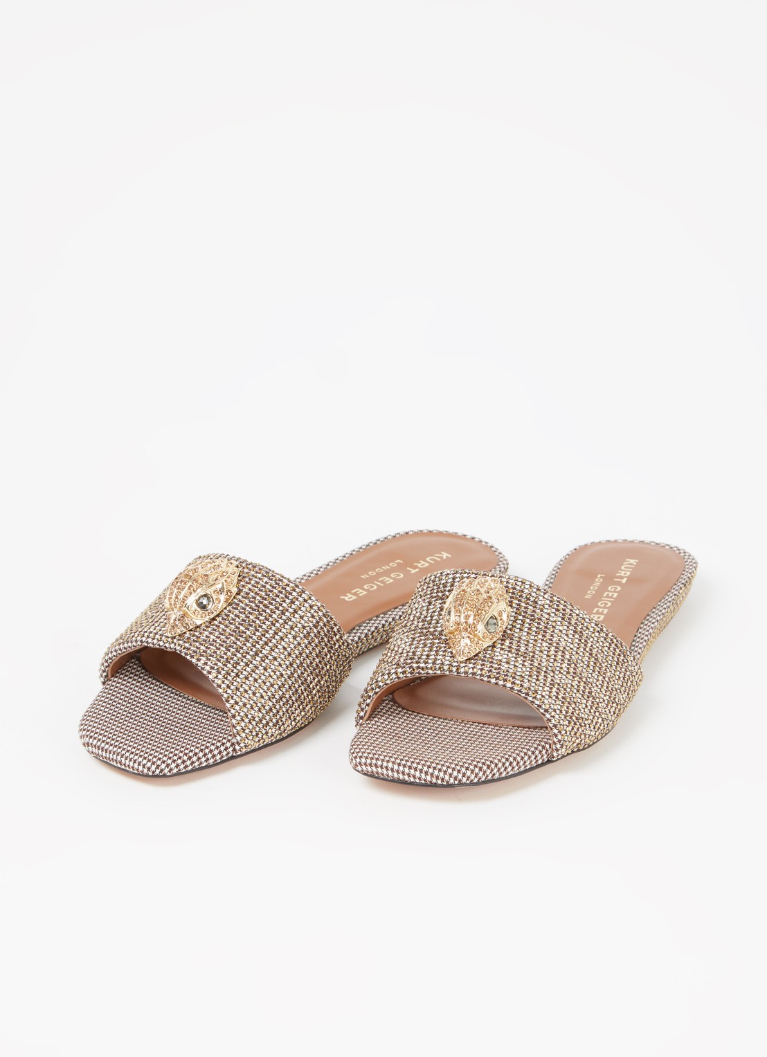 Kurt Geiger Kensington slipper met strass - detail beige