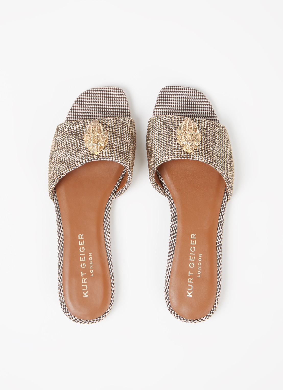 Kurt Geiger Kensington slipper met strass - detail 3 beige